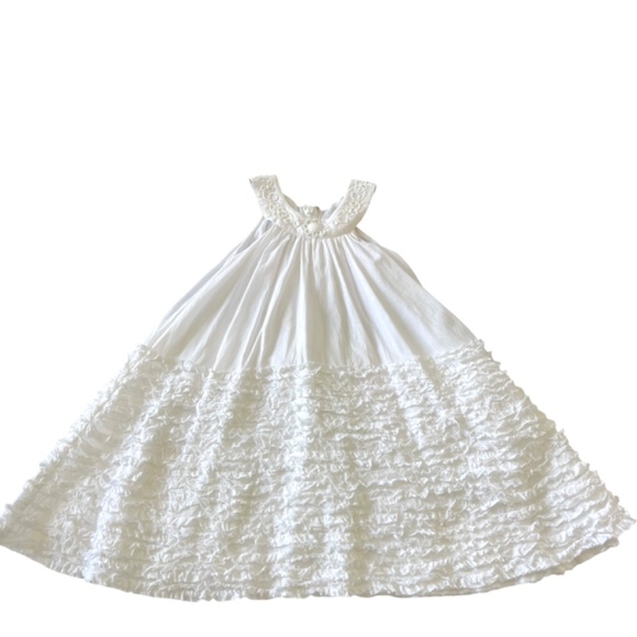 La Piccola Danza White Ruffled Beaded Trapeze Dress 3T - Picture 2 of 8